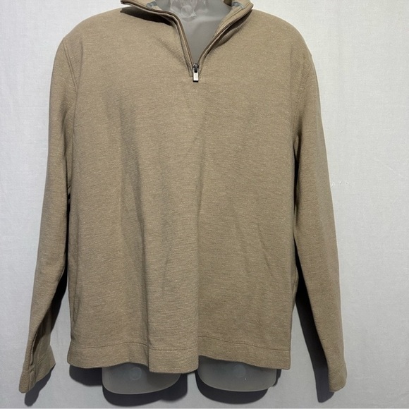 Men's Van Heusen beige Jaspe Classic-Fit Ottoman Quarter-Zip Pullover| Large - Picture 5 of 5